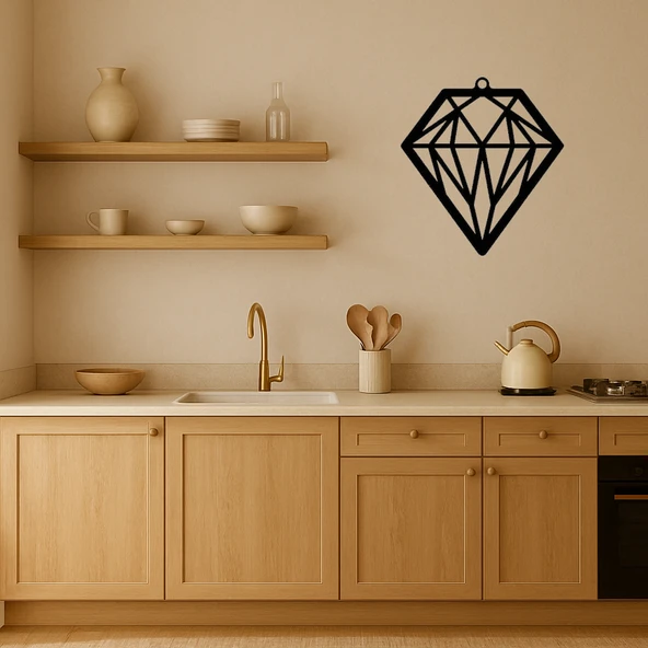 Elmas Geometrik Desenli Dekoratif Tablo - Resim 2