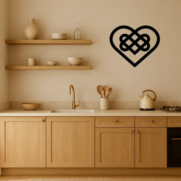 Minimalist Kalp Desenli MDF Duvar Dekoru - Resim 2