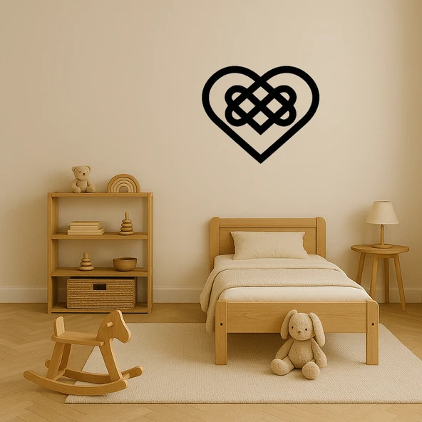 Minimalist Kalp Desenli MDF Duvar Dekoru - Resim 3