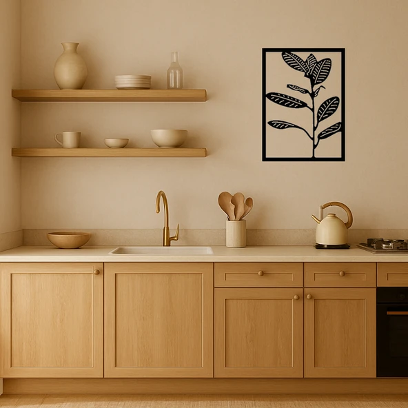 Yaprak Desenli İç Mekan Dekoratif Tablo - Resim 2