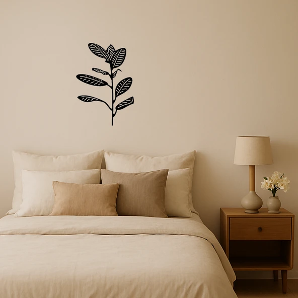 Soyut Yaprak Desenli MDF Dekoratif Tablo ürün görseli