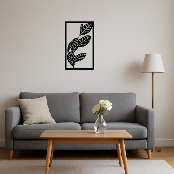 Dal ve Yaprak Desenli Dekoratif Tablo - Resim 4