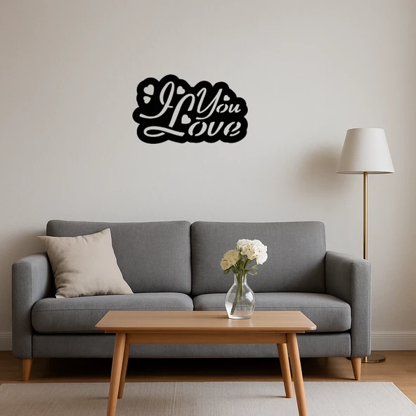 I Love You Kalp Motifli MDF İç Mekan Tablosu - Resim 2
