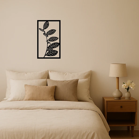 Minimalist Yaprak Desenli Dekoratif Tablo ürün görseli