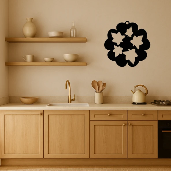 MDF Çiçek ve Yaprak Desenli Dekoratif Tablo - Resim 2