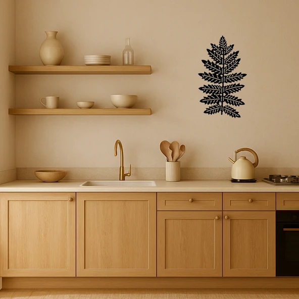 Minimalist Yaprak Tasarımlı MDF İç Mekan Tablo - Resim 2