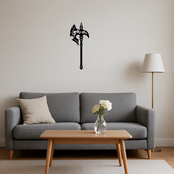 Dekoratif Tarihi Savaş Baltası MDF Tablo - Resim 4