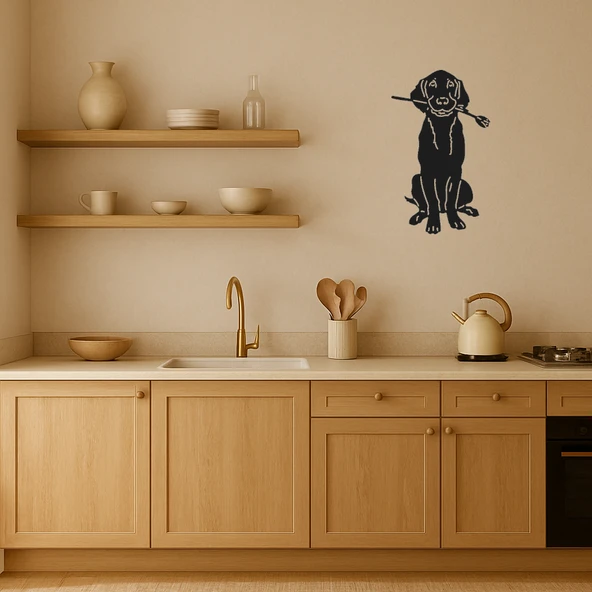 Çiçek Tutan Köpek Dekoratif Tablo - Resim 2