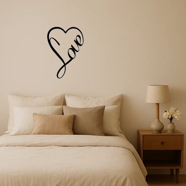 Minimalist Aşk Yazılı MDF Duvar Tablosu - Resim 2