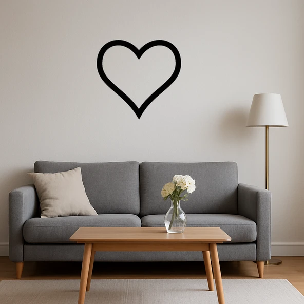 Kalp Desenli MDF Dekoratif Tablo - Resim 4