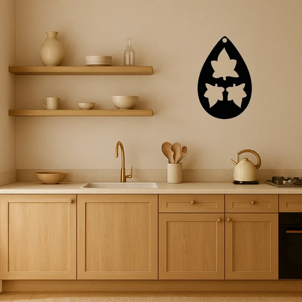 Gözyaşı Yaprak Motifli MDF İç Mekan Tablosu - Resim 2