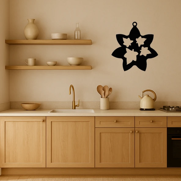 MDF Doğal Çiçek ve Yaprak Desenli Dekoratif Tablo - Resim 2