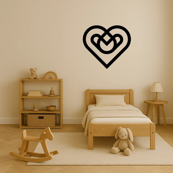 Geometrik Kalpler MDF Dekoratif Tablo - Resim 4