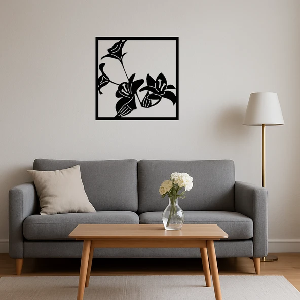 Zarif Çiçek Motifli Dekoratif Tablo - Resim 4