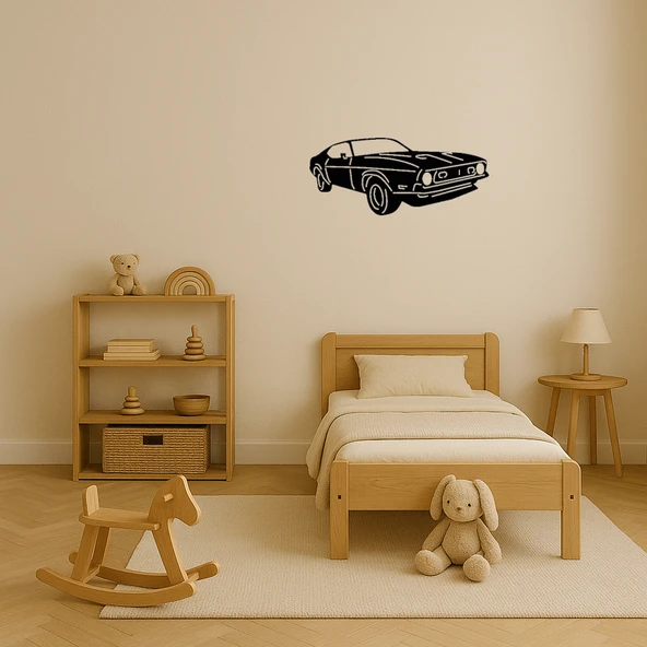 Şık Muscle Car Tasarımlı MDF Duvar Dekoru - Resim 3