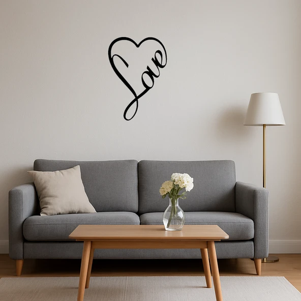 Minimalist Aşk Yazılı MDF Duvar Tablosu - Resim 3