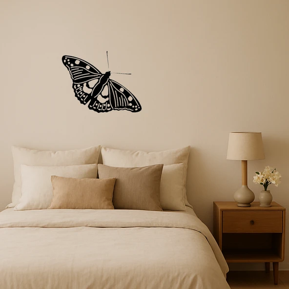 Zarif Kelebek Desenli Dekoratif Duvar Tablosu ürün görseli