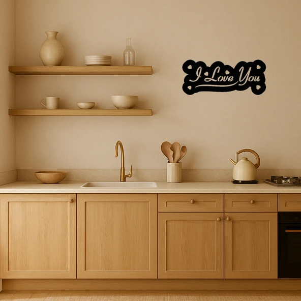 I Love You Zarif Duvar Dekoru - Resim 3