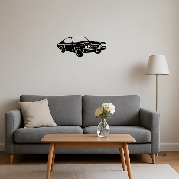 Retro Muscle Car MDF Dekoratif Tablo - Resim 4