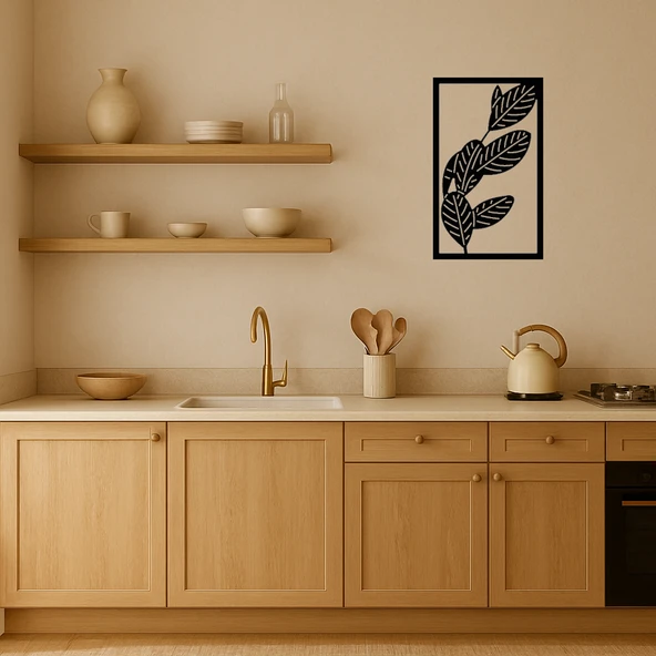 Dal ve Yaprak Desenli Dekoratif Tablo - Resim 2