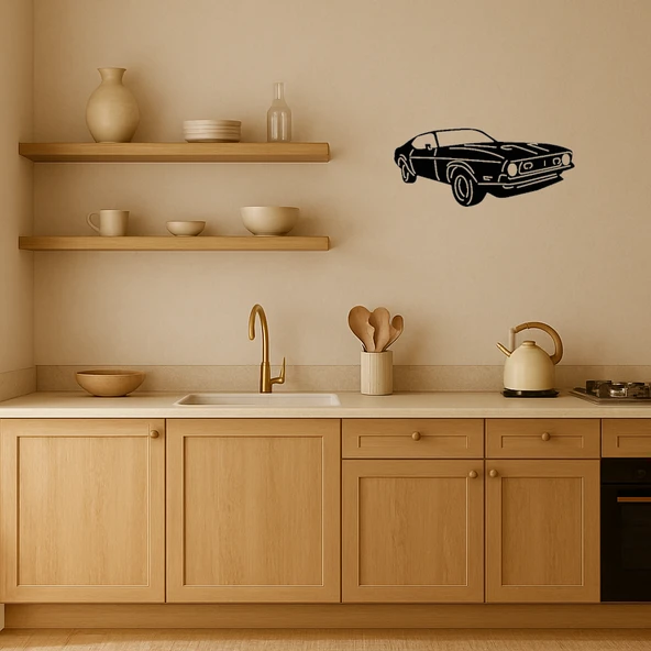 Şık Muscle Car Tasarımlı MDF Duvar Dekoru - Resim 2