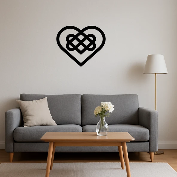 Minimalist Kalp Desenli MDF Duvar Dekoru - Resim 4