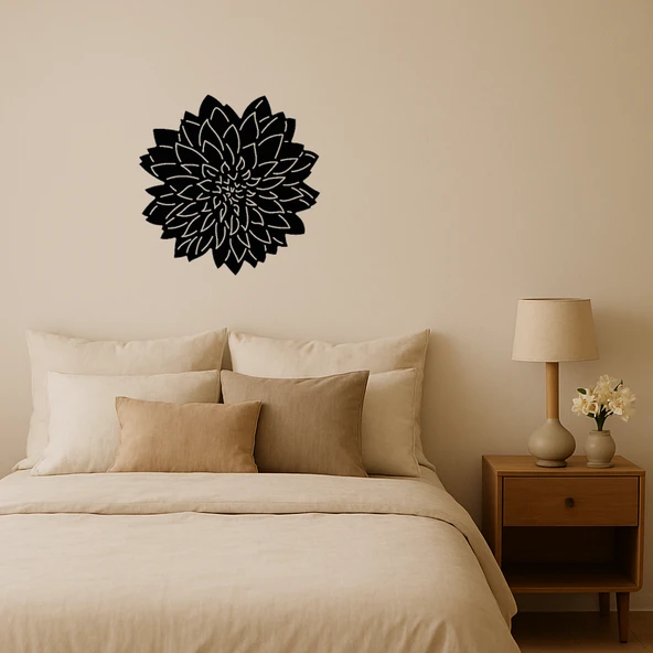 Zarif Dahlia Çiçeği Desenli MDF Tablo ürün görseli