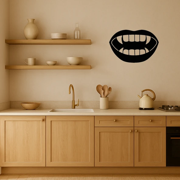 Dracula Vampir Dişleri Dekoratif Duvar Tablosu - Resim 3