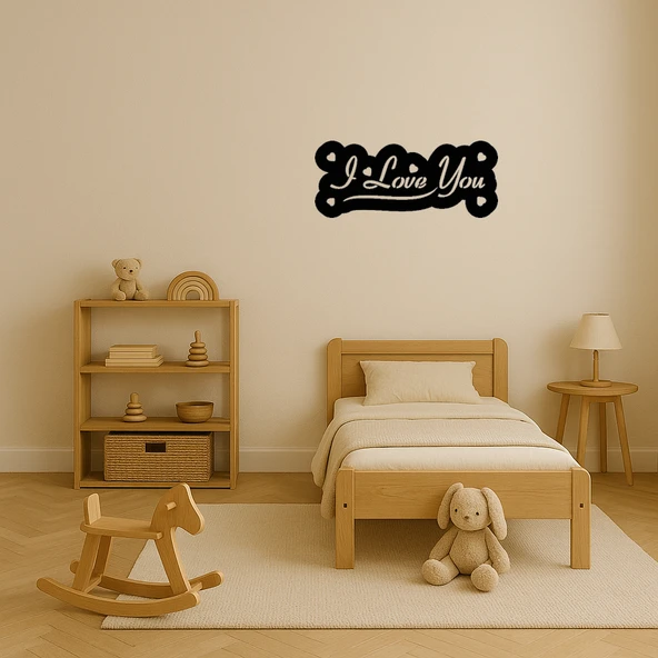 I Love You Zarif Duvar Dekoru - Resim 4