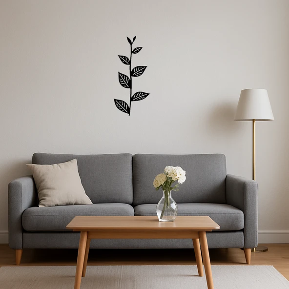 Geometrik Yaprak Desenli MDF İç Mekan Tablo - Resim 4