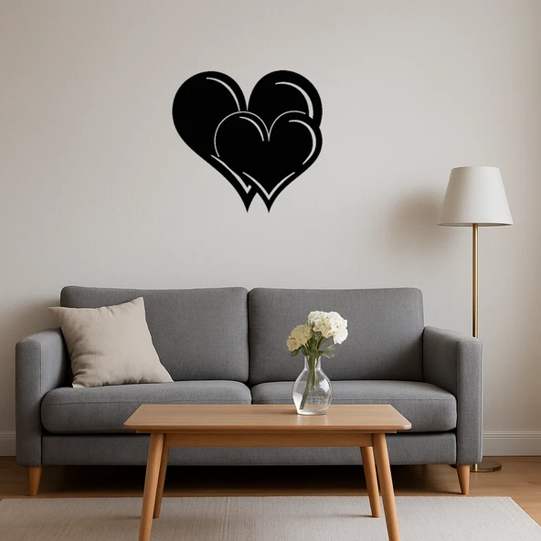 Romantik Kalpler Temalı Dekoratif Tablo - Resim 3