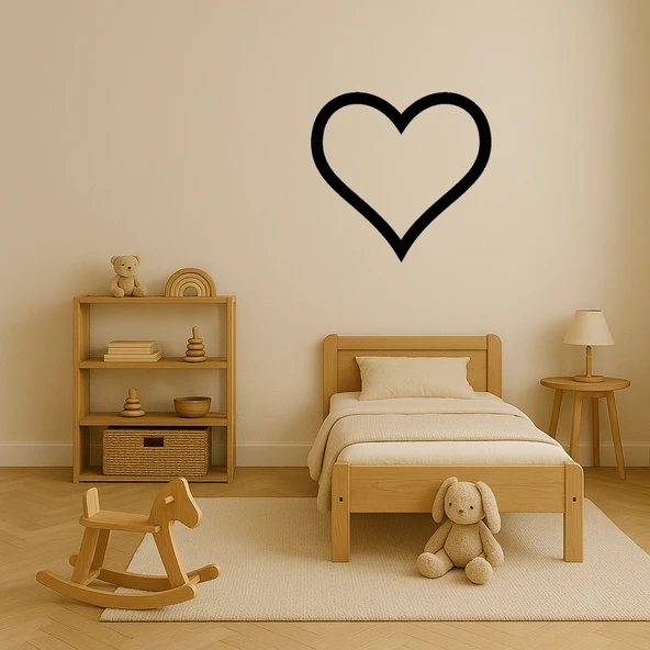 Kalp Desenli MDF Dekoratif Tablo - Resim 3