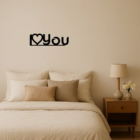 I Love You Kalpli Dekoratif İç Mekan Tablosu ürün görseli