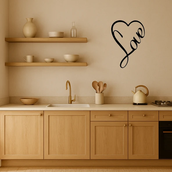 Minimalist Aşk Yazılı MDF Duvar Tablosu ürün görseli