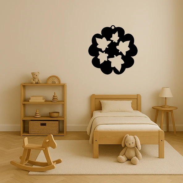 MDF Çiçek ve Yaprak Desenli Dekoratif Tablo - Resim 3