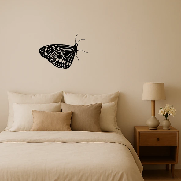 Renkli MDF Kelebek Duvar Dekorasyonu ürün görseli