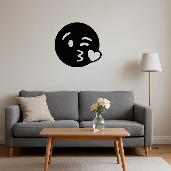 Öpücük Gönderen Emoji Duvar Süsü - Resim 3