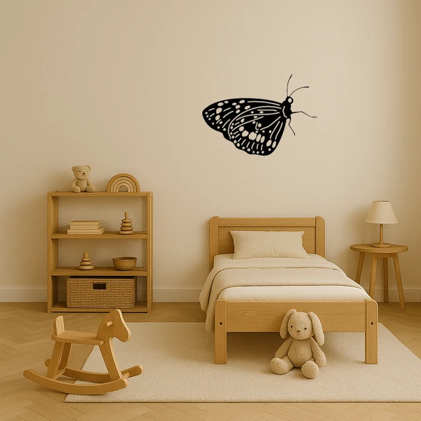 Renkli MDF Kelebek Duvar Dekorasyonu - Resim 3