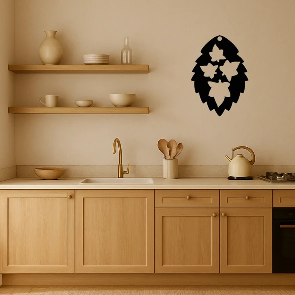 Ağaç Yaprakları Desenli MDF Duvar Tablosu - Resim 2