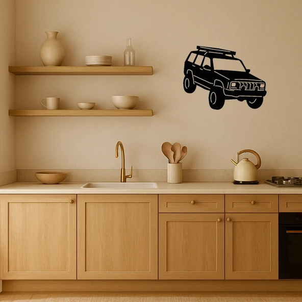 Klasik Jeep Desenli MDF Duvar Dekoru - Resim 2