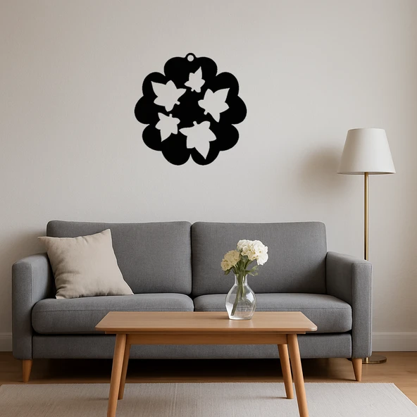 MDF Çiçek ve Yaprak Desenli Dekoratif Tablo - Resim 4