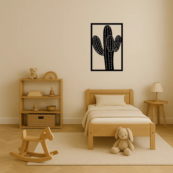 Kaktüs Bitkisi Tasarımlı MDF Dekoratif Panel - Resim 3