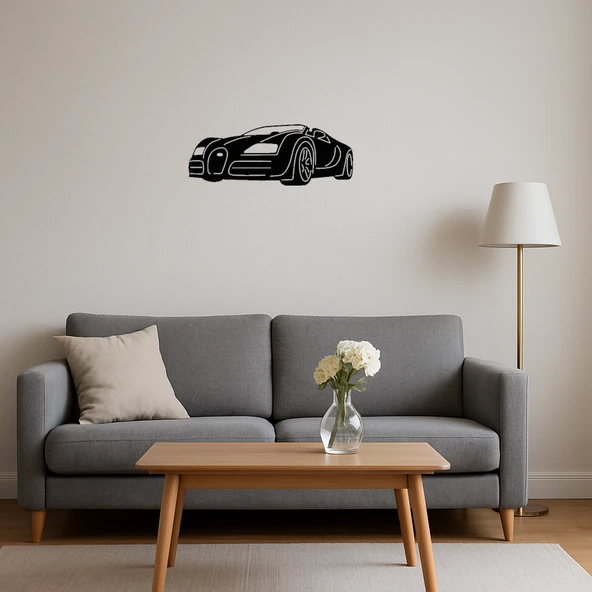 Minimalist Araba Çizimli MDF Dekoratif Tablo - Resim 4