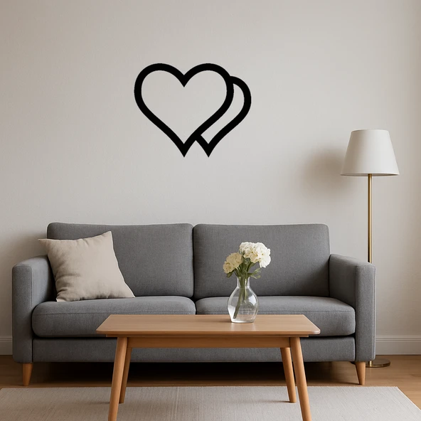 Sanatsal Kalp Detaylı MDF Duvar Sanatı - Resim 2