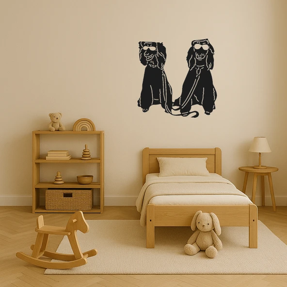 Gözlüklü Köpekler Dekoratif Tablo - Resim 3