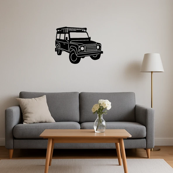 Modern Jeep İllüstrasyonlu MDF Duvar Tablosu ürün görseli