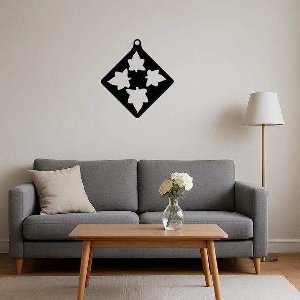 Dikdörtgen Yaprak Desenli MDF Dekoratif Tablo - Resim 4