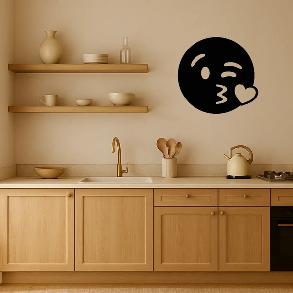 Öpücük Gönderen Emoji Duvar Süsü - Resim 2