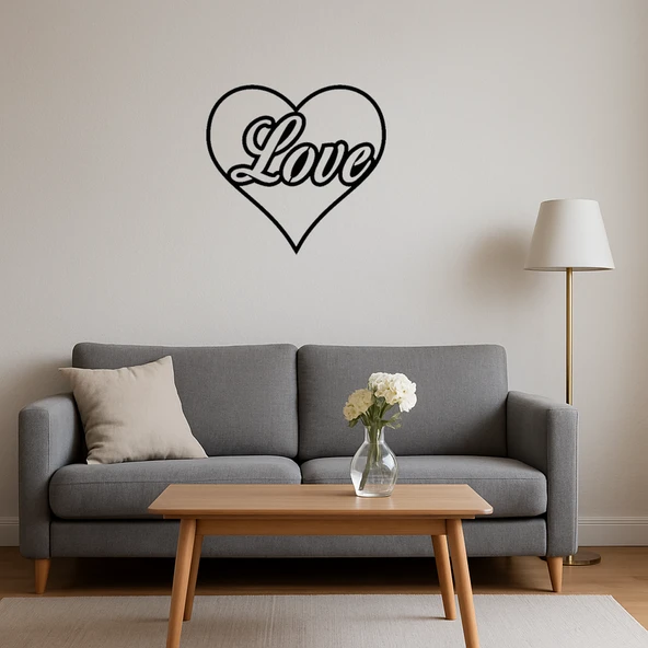 Kalp ve Aşk Temalı Dekoratif Tablo - Resim 4