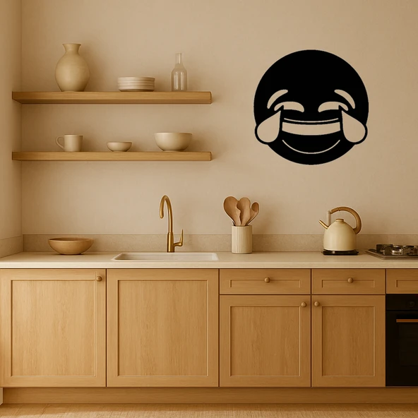 Gözyaşlarıyla Gülen Emoji Dekoratif Tablo - Resim 3